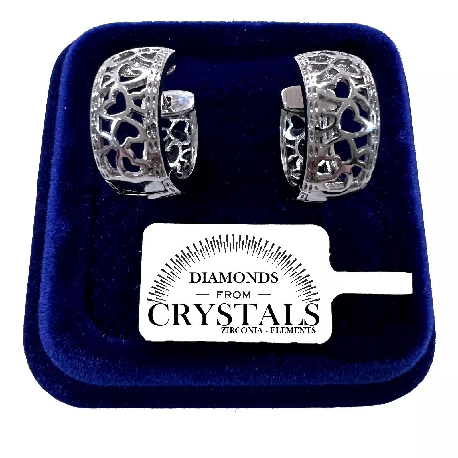 Pendientes De Aro Grandes Corazón Malla 19/8 Mm Pl. Oro Blanco 18K Mujer 4/16