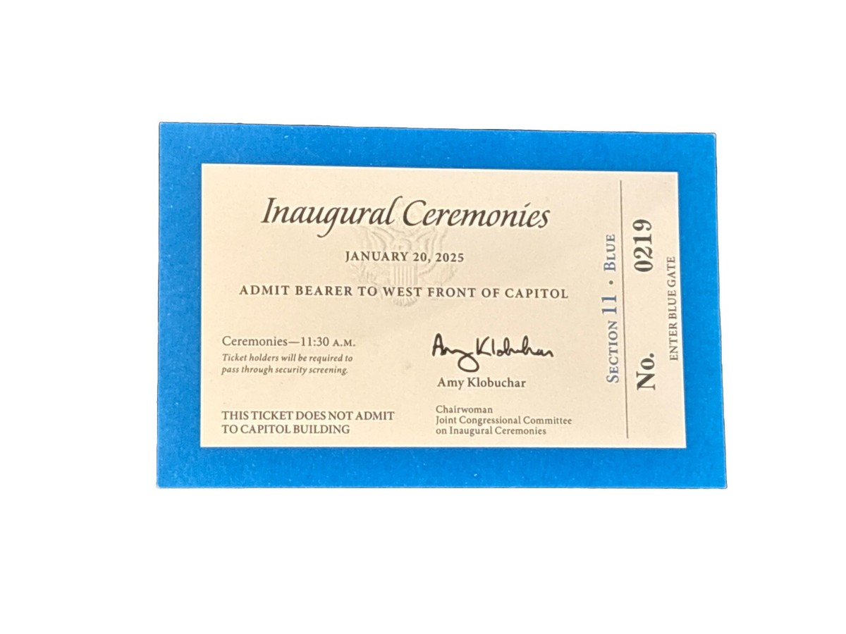 2025 President Donald Trump Inauguration VIP Section 11 Blue