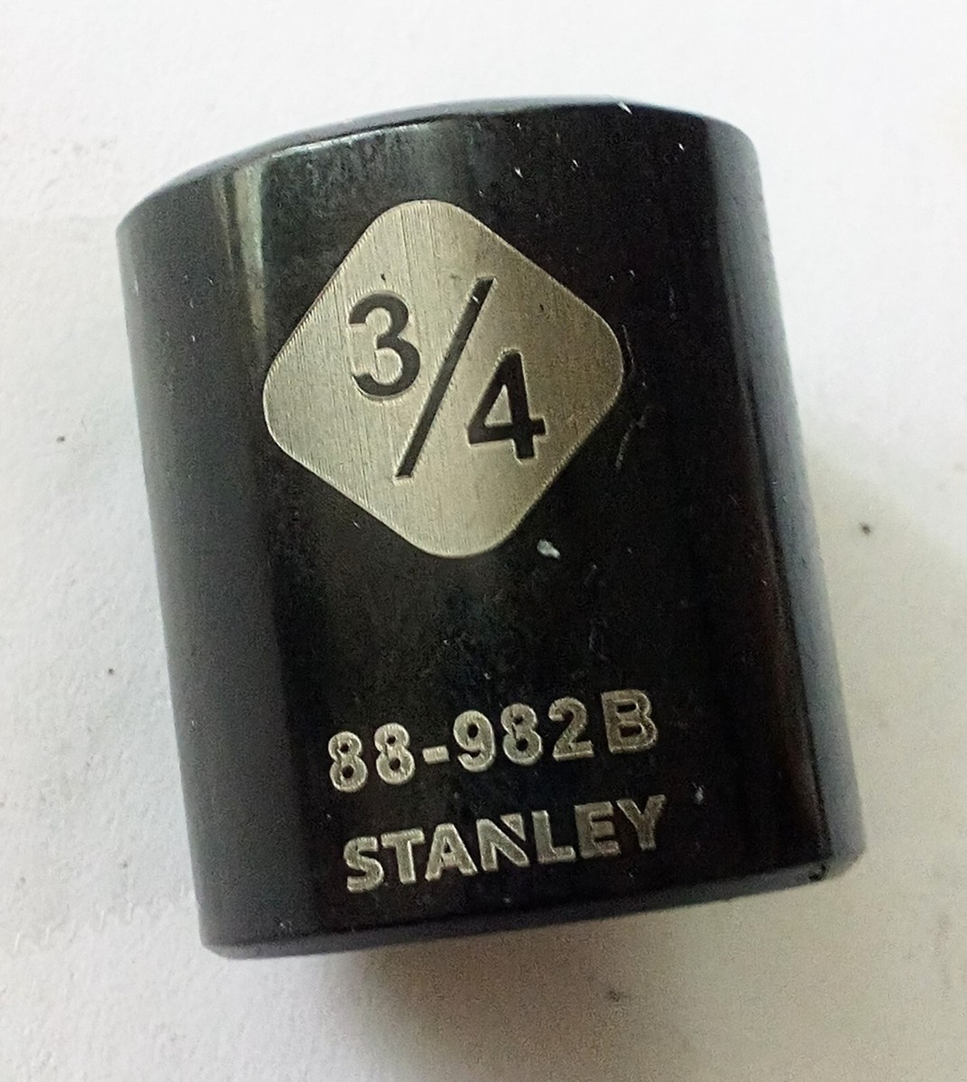 Stanley 3/4 &quot; x 3/8&quot; Standard Socket 88-982B Black Chrome 6 Pt 