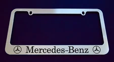 MERCEDES BENZ LICENSE PLATE FRAME, CUSTOM MADE OF CHROME (Zinc Metal)