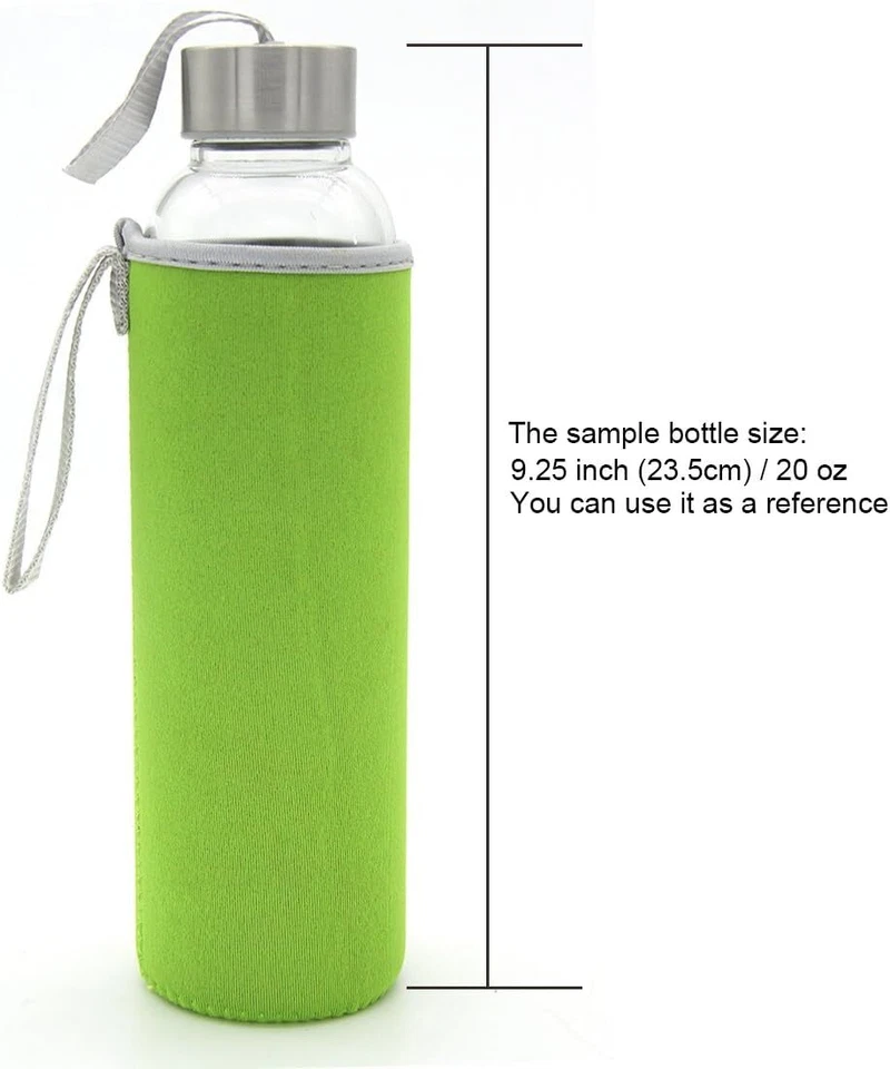 Paquete de 8 botellas de agua de neopreno Kvdi de 12 oz - 18 oz 16,9 oz vidrio aislante Foto 4 de 4