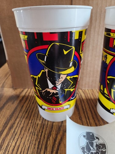 2 Vintage Large Dick Tracy Plastic Cups McDonald's - Picture 3 of 10