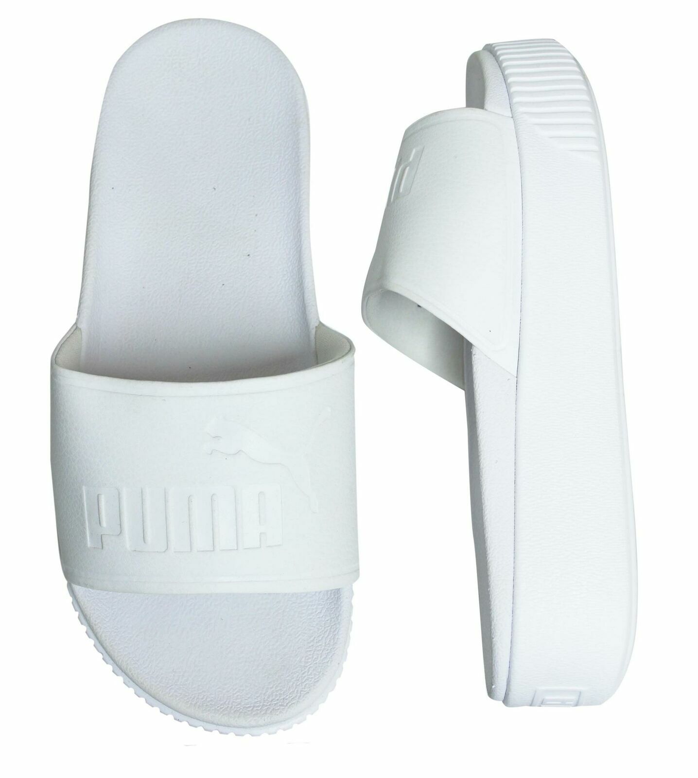 puma white clear slides