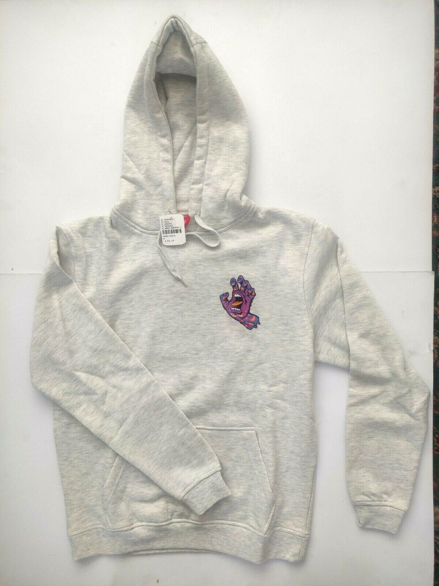 Santa Cruz Hoodie Womens Small Grey Kaleido Screaming Hand Skater