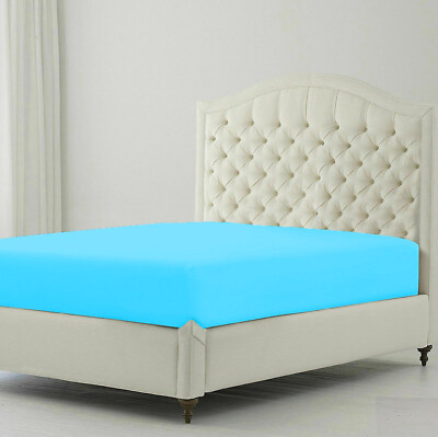 Luxurious 1 PC Fitted Sheet 1000 TC Egyptian Cotton US Sizes Solid Colors