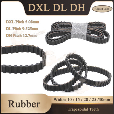 DXL DL DH Rubber Timing Belt Width 10-30mm Closed Loop for Pulleys, 3D Printer