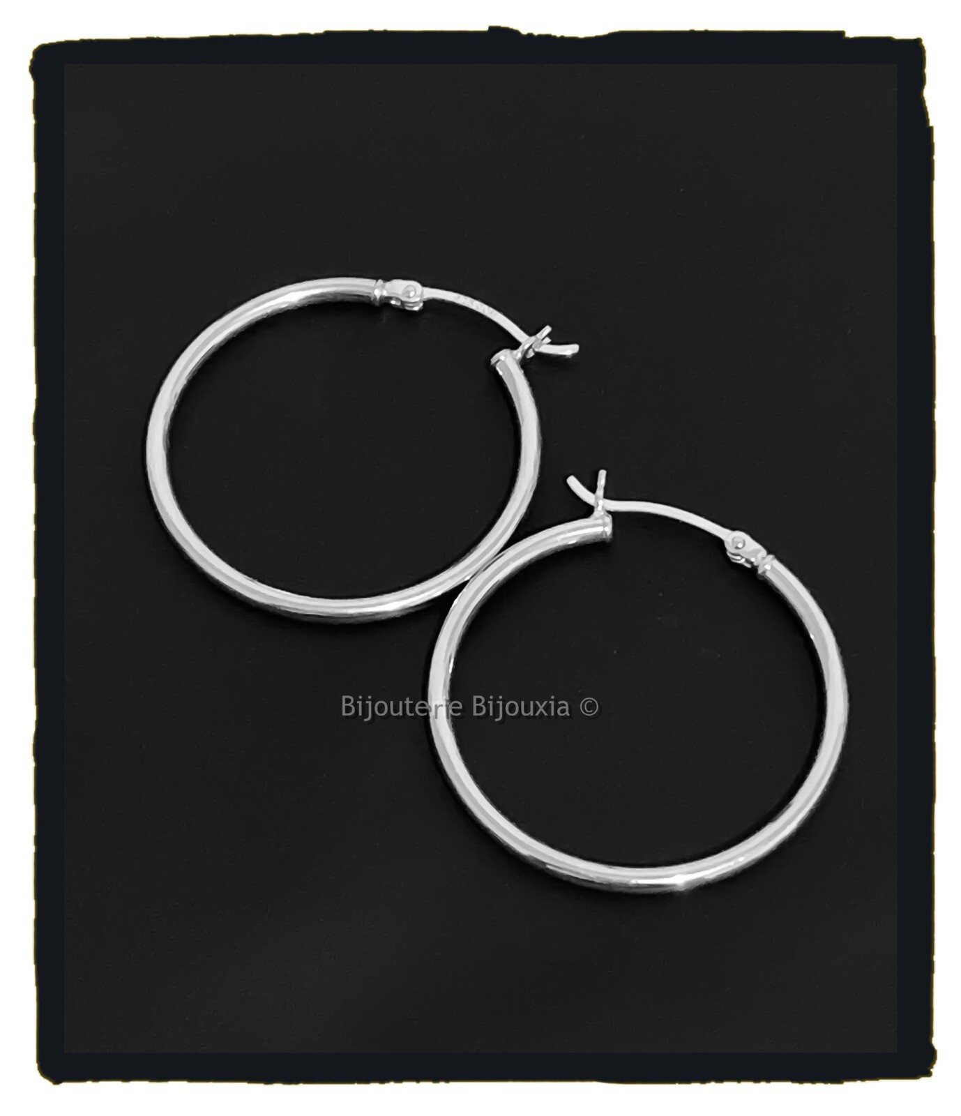 Créoles rondes 3cm en argent 925 pour femme | Intemporels bijoux d'oreilles