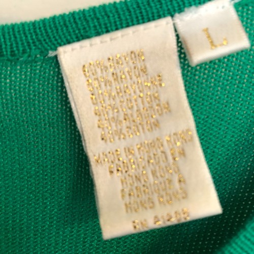 VINTAGE Womens Knit Skirt Set Sz Large Kelly Green Made in Hong Kong EUC - Picture 10 of 24