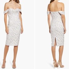 NWOT Lavish Alice Bardot Floral Cowl Neck Off the Shoulder Dress sz 8