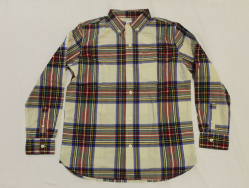 Gap Boy's Plaid Poplin L/S Button Down Shirt DG4 Red/White Plaid Large (10) NWT