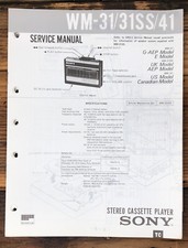 Sony WM-31 WM-31SS WM-41 Radio Cassette Service Manual Original 