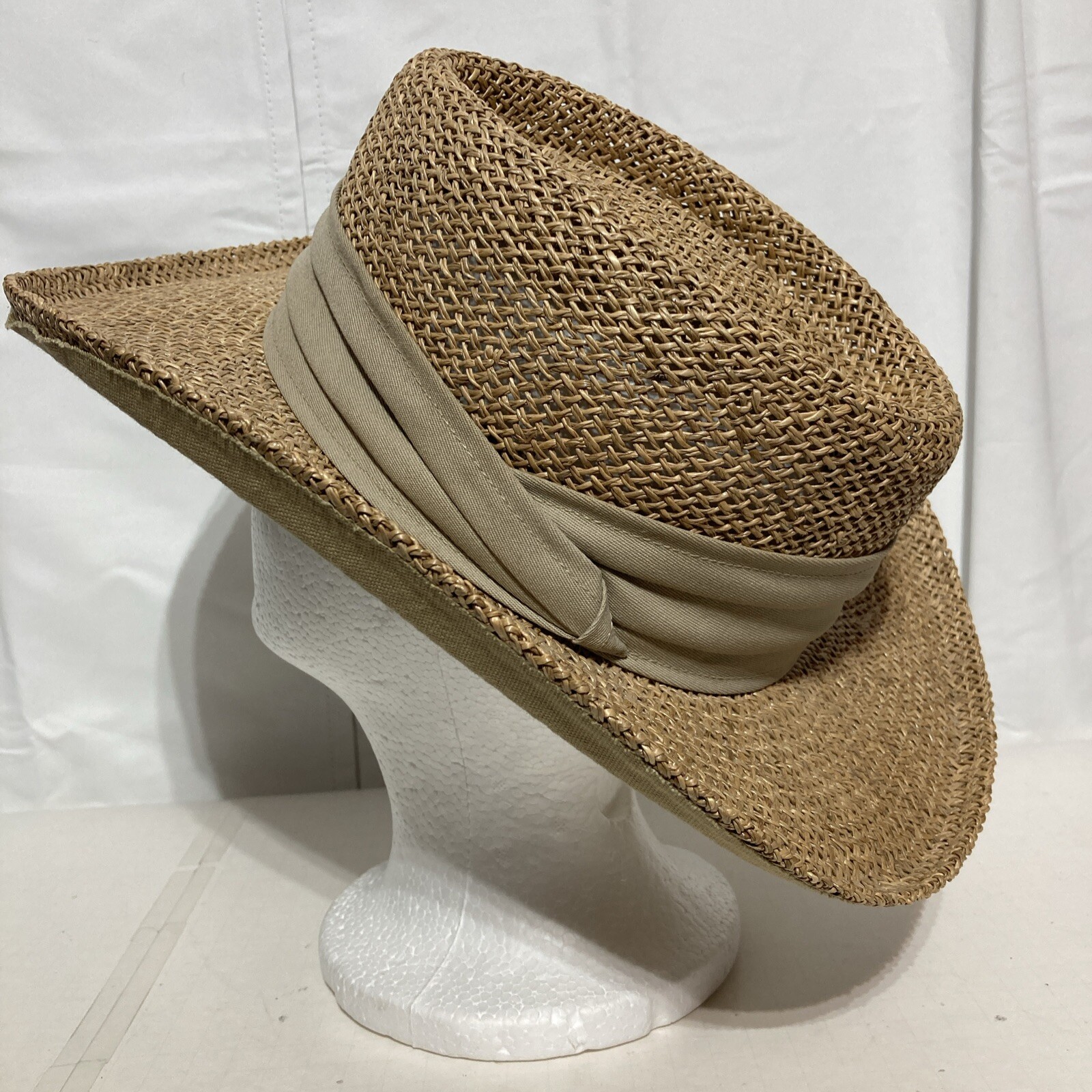 Stetson Gambler Seagrass Straw Outdoorsman Golf Hat Some Stains See