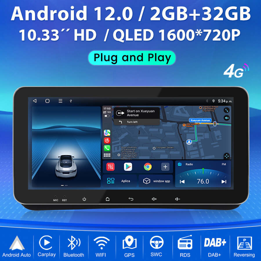 10.33"Carplay Stereo Mulrimedia Radio GPS NAVI 2+32 For Vauxhall Mokka