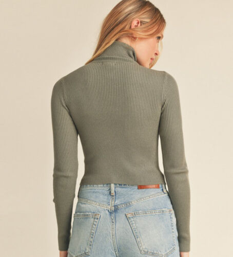 Basic Damen-Rollkragenpullover kurz geschnitten langärmelig Rippe gestrickt dehnbar passend - Bild 15 von 26