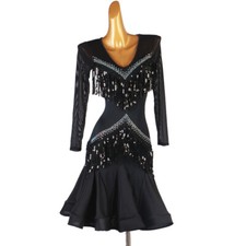 Latin Dance Dress Salsa Tango Cha cha Ballroom Rhinestone Competition Dress F631