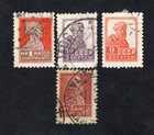 USSR 1928 stamps Zagor#78,84,91,94 perf 12:12 1/4 START22%ONLY used CV=34,50$