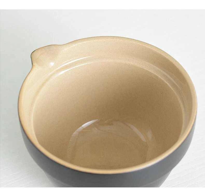 中国茶具黑色陶器便携式茶具锅带浸泡孔袋茶杯 — 第 3/4 张图片