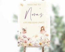 Personalised fairy birthday Welcome Sign - Fairies Birthday Party decoration