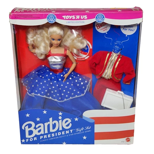 VINTAGE 1991 BARBIE FOR PRESIDENT GIFT SET MATTEL ORIGINAL BOX # 3722 TOYS R US