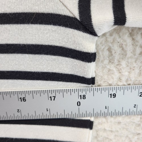 Market Spruce Shirt Womens Medium White Black Striped Long Sleeve Pullover - Picture 5 of 11