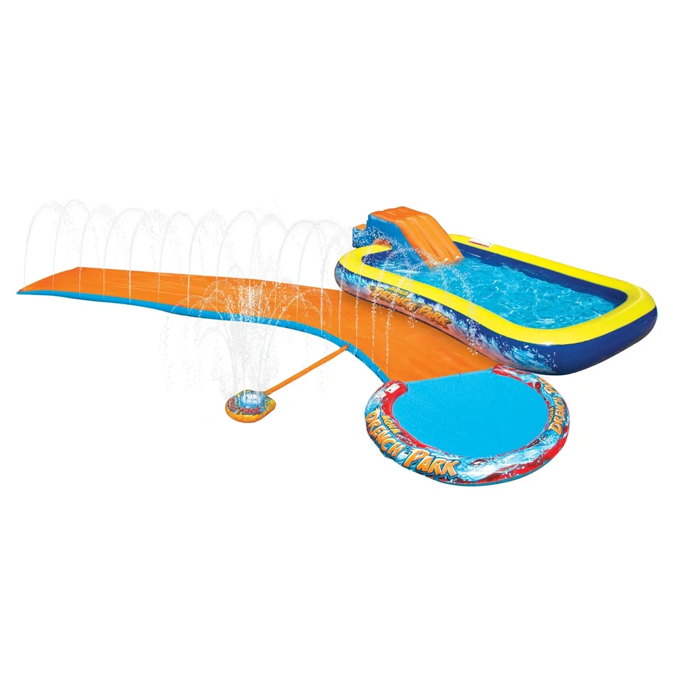 Banzai Aqua Drench 3-in-1 Splash Park w/ Pool, Sprinkler & Waterslide, Ages 3-12 - Image 2 of 4