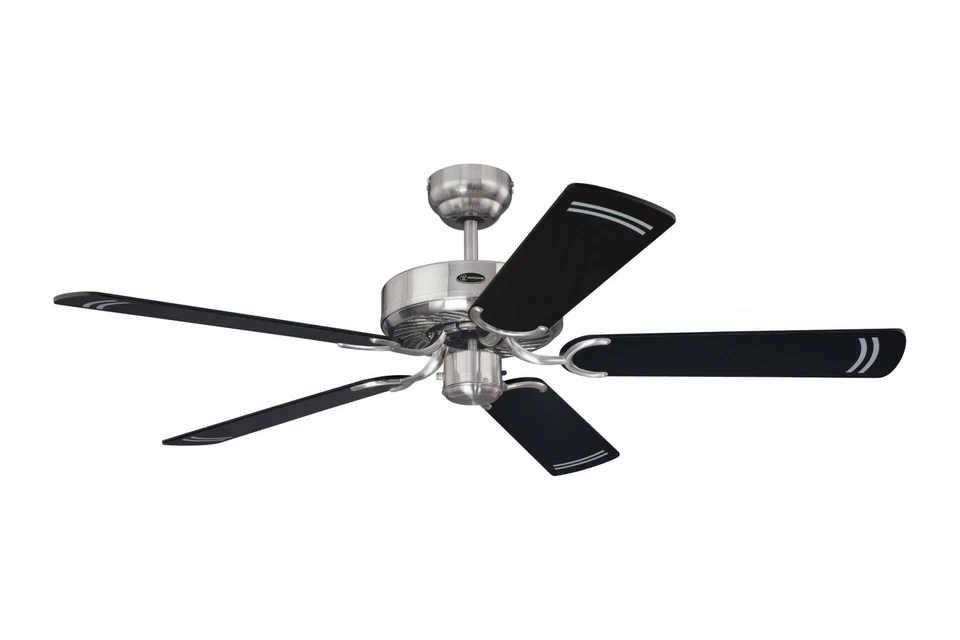 Design Deckenventilator ohne Lampe WESTINGHOUSE CYCLONE Stahl und Schwarz 132 cm - Bild 1 von 4