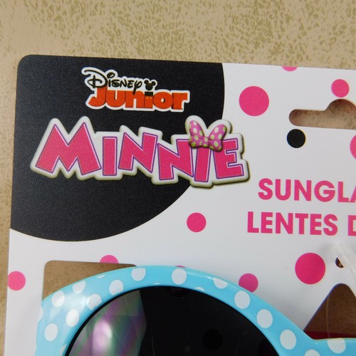 KIDS Disney Jr MINNIE MOUSE SUNGLASSES 100% UVA/UVB - Blue Frame Pink Bow NWT - 第 3/8 張圖片