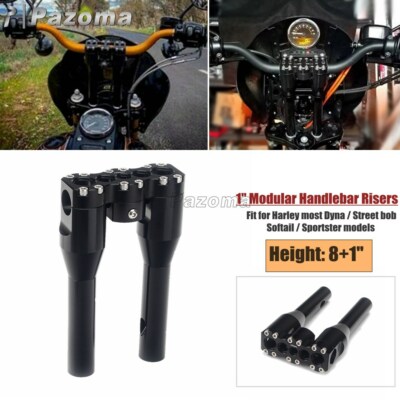 Handlebar Risers 8'' Rise Fits Harley Dyna Super Wide Glide FXDWG Club Style