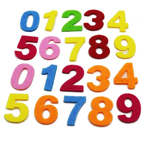 100pcs Mixed Color Cut-outs Felt Number 0-9 for Kids DIY Craft 1" Non-Woven