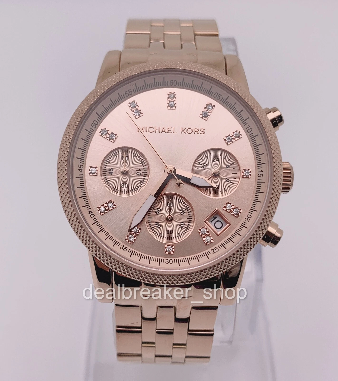 Michael Kors MK6077 Ritz Oro Rosa Bracciale Acciaio Inox Orologio da polso Donna