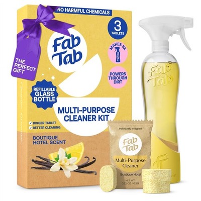 Multi Purpose Cleaner Cleaning Tablets, Eco-Concious Refillable Glass Bottle ...