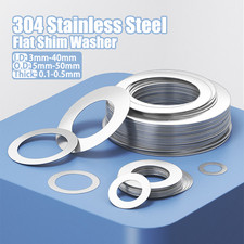 304 Stainless Steel Shim Washer Ultra Thin Flat Spacer Gasket Hardened 200-300HV