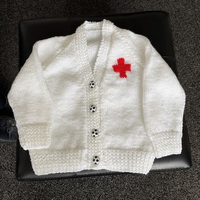 handgestrickte Strickjacke 1-2 Jahre für 22 Zoll Brustumfang