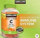 Kirkland Signature Vitamin C 250 mg Immune Support, 180 Adult Gummies Exp 12/26