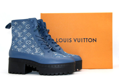 Louis Vuitton Laureate Platform WMNS Desert Boots IT 42 US 12 - Blue