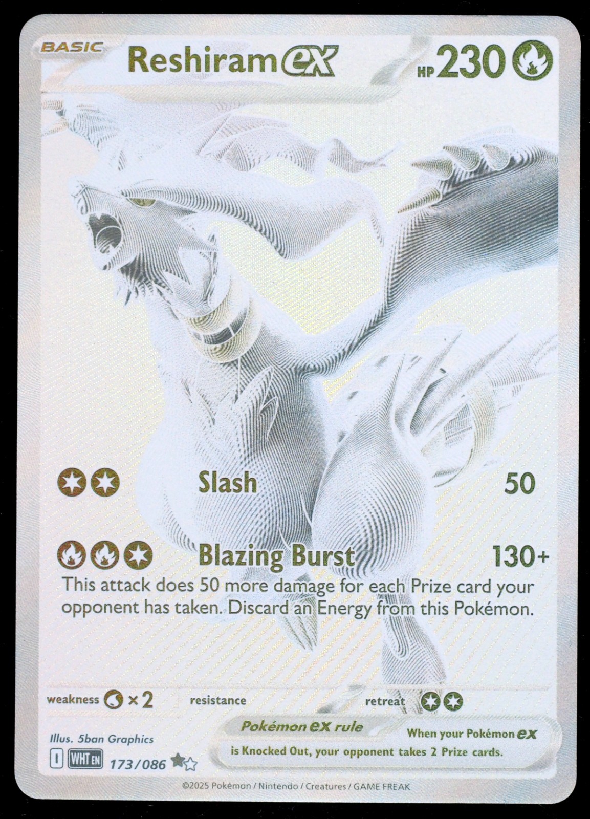 Reshiram Ex #173/086 NM/M White Flare Pokemon Card | Multiple Available