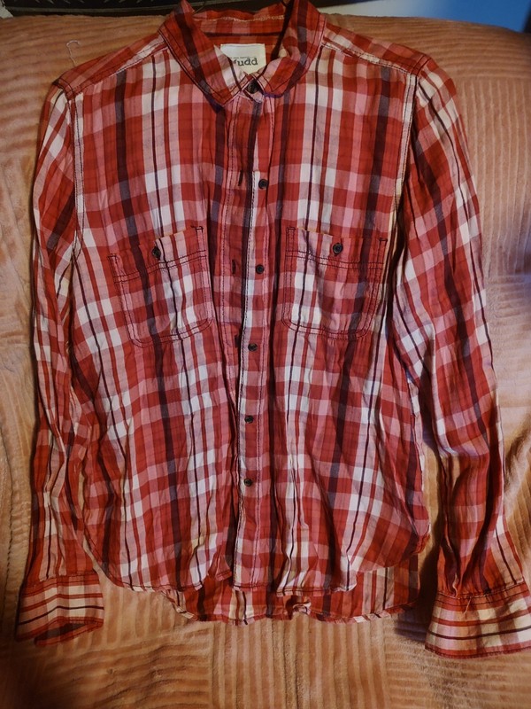 Mudd Button Up Shirt L Plaid Long Sleeve Y2K Preppy Hipster