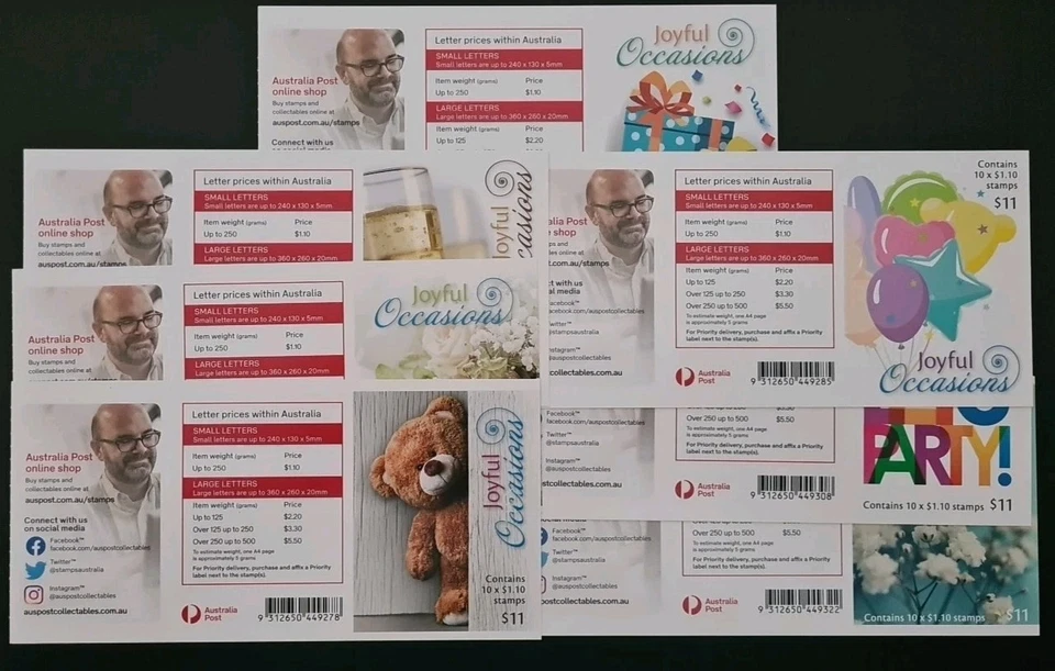 AUSTRALIA 2020  JOYFUL OCCASIONS SET OF 7 BOOKLETS MNH - Image 2 of 2