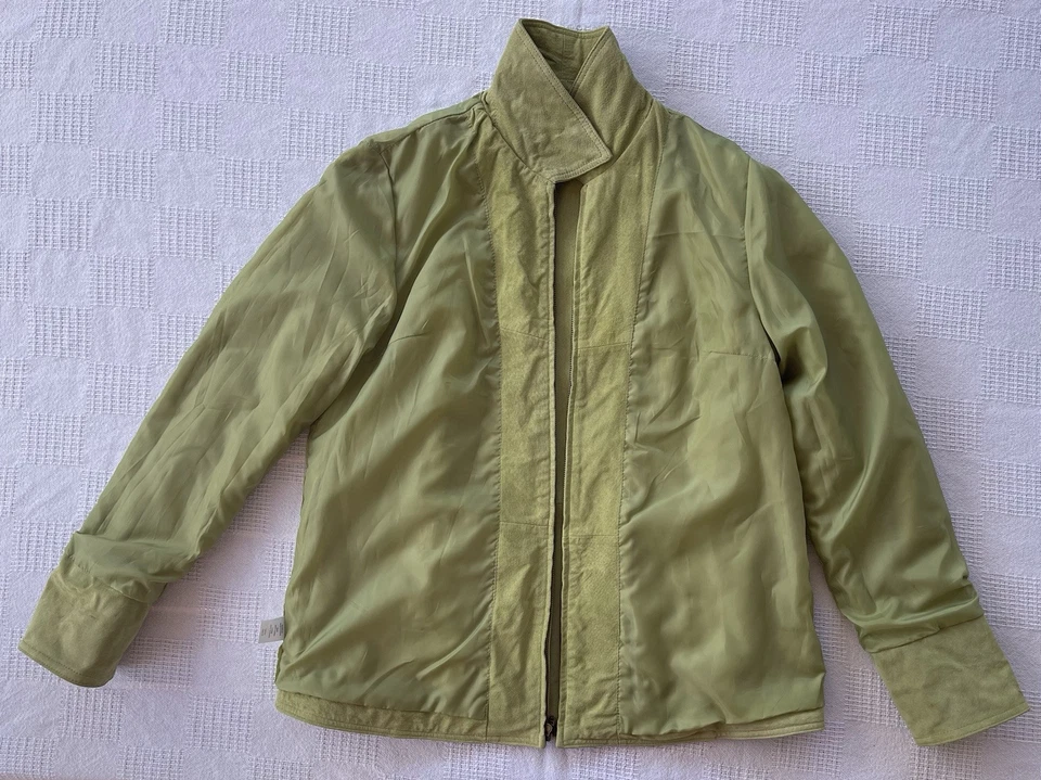 Coldwater Creek Verde Claro Gamuza Real Mujer Chaqueta Forrada Nueva Con Etiqueta Talla Med Foto 3 de 4