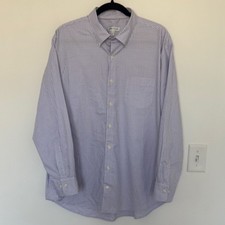 Peter Millar Blue and Lavender Checkered Gingham Button Down Shirt - Size XL