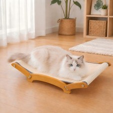 ExtraLarger Sisal Cat Scratcher Bed Scratching Board Solid Wood Beige