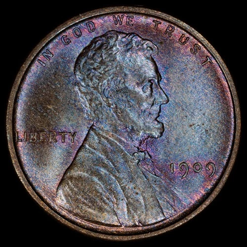 1909 VDB 1c Lincoln Wheat Cent PCGS  MS64 PQ Toning!