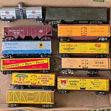 HO Gauge Vintage 9-Car Freight Lot Metal Pre-Built Refrigerator Hopper Tank