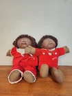 Vintage Cabbage Patch Kids African American Twins Red Org Outfits