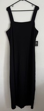 Express Black Maxi Dress Sleeveless Casual Long Dress Back Slit Size XL NWT
