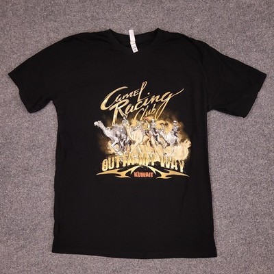 Batee Design Camel Racing T Shirt Men L Black Out Of My Way Graphic Cotton Crew