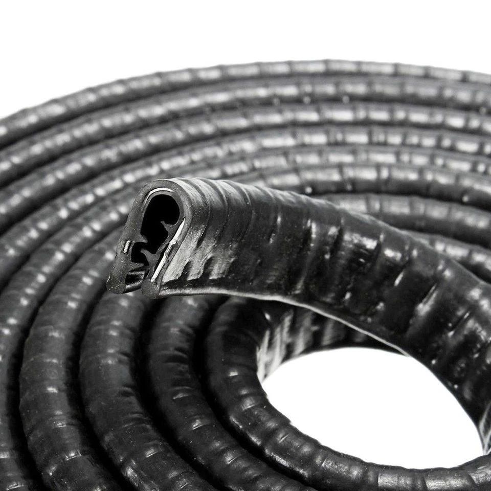 Protector protector de cerradura de borde de puerta de ventana de moldura de sello de goma para automóvil de 16 pies Foto 3 de 4