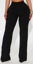 Victoria Black High Waisted Wide Leg Dress Pants - Size L