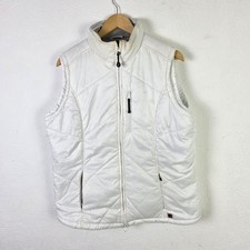 Woolrich Gilet Giacca Donna Grande Bianco Puffer Senza Maniche Thinsulate Scaldamuscoli