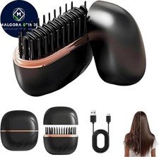 Cordless Mini Hair Straightener Brush Portable Hot Comb Travel Styling Tool